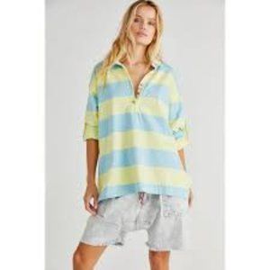 FREE PEOPLE RUGBY POLO TEE SHIRT - PEYTON